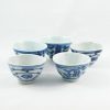 Antique Tea Cup in Blue and White Porcelain "Dupla Felicidade"