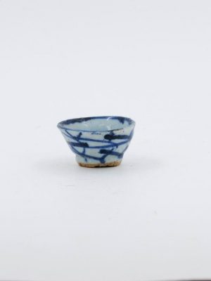 Miniature Tea Cup in Blue and White Porcelain from the Early 20th Century