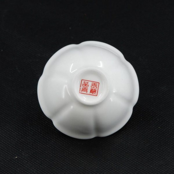 Flower Shaped White Porcelain Tea Cup