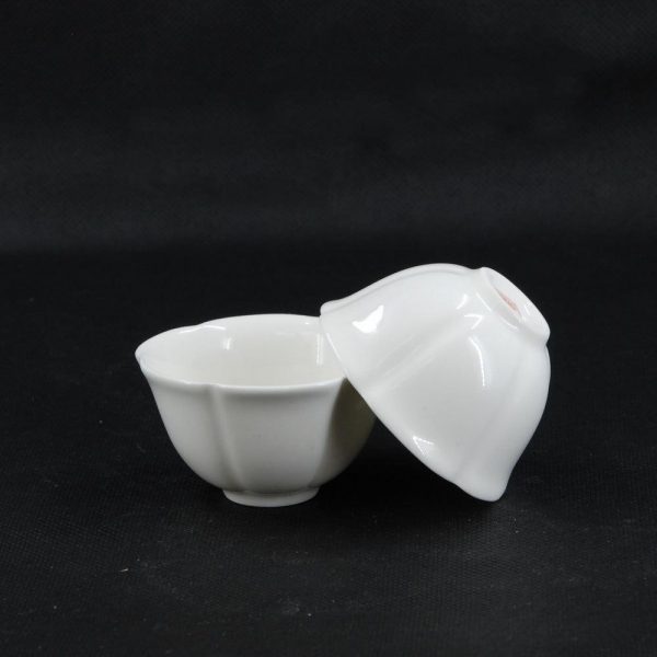 Flower Shaped White Porcelain Tea Cup