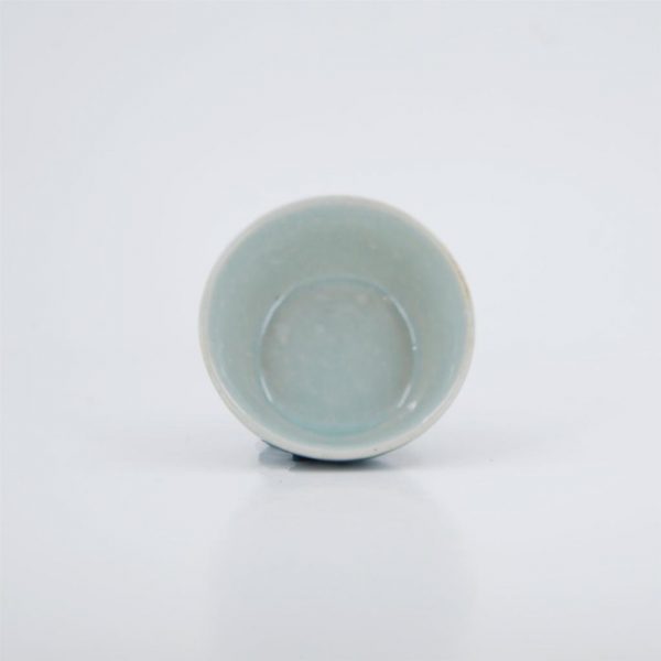 "Cran in the Window" Porcelain Tea Cup Antique Style Handmade Wood-fired