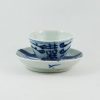 Antique Chinese Saucer in Blue and White Porcelain "Landscape"