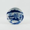 Antique Chinese Saucer in Blue and White Porcelain "Landscape"