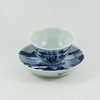 Antique Chinese Saucer in Blue and White Porcelain "Landscape"
