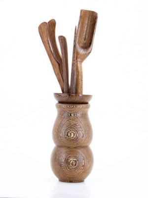 Chinese Cha Dao Teaware Natural Wenge Wood Gourd Shape