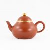 Chinese Yixing Zhuni Teapot Ancient Style Pear Shape Gold Mounted