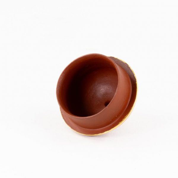 Chinese Yixing Zhuni Teapot Ancient Style Pear Shape Gold Mounted