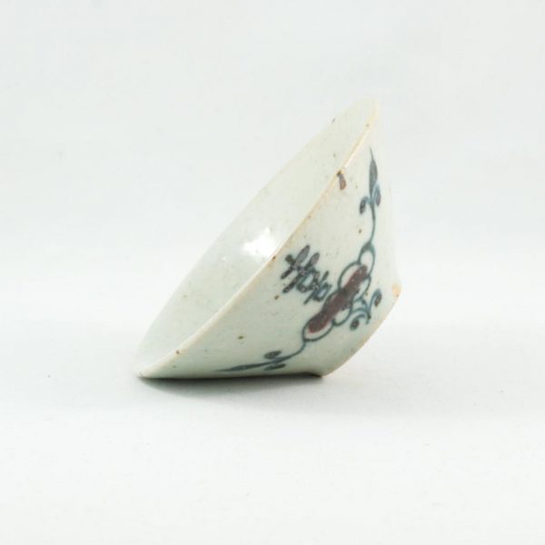 Cha Zhan Porcelain Cup "Red Happiness" Antique Style Handmade Wood-Fired