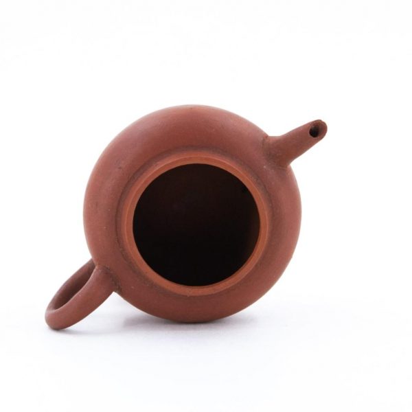 Antique Chinese Chao Zhou Red Clay Teapot Flat Lid Shui Ping (Glued Handle)