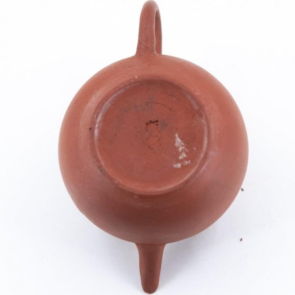 Antique Chinese Chao Zhou Red Clay Teapot Flat Lid Shui Ping (Glued Handle)