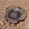 Lotus Flower Pattern Saucer Antique Style Reddish-Copper Brown