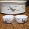 Vintage Miniature Porcelain Tea Cup  (Orchid and Plum Blossom)